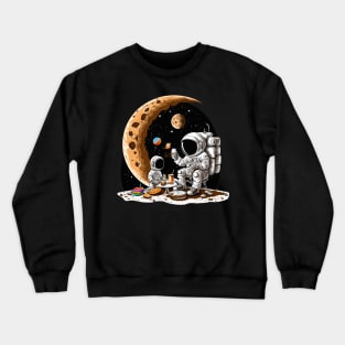 Astronauts Drinking Coffee on the Moon #1 Crewneck Sweatshirt